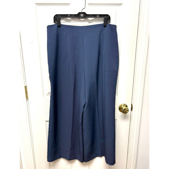 Nine West Blue Wide Leg Dress Pants, Side Zipper, Plus Size 16 - Picture 4 of 7